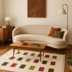 Beige gabbeh in modern interior