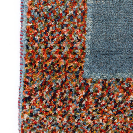 Blue Multi Coloured Qashqai Gabbeh fringe