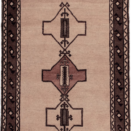 Undyed Beige Persian Gabbeh by Zahra Beygi