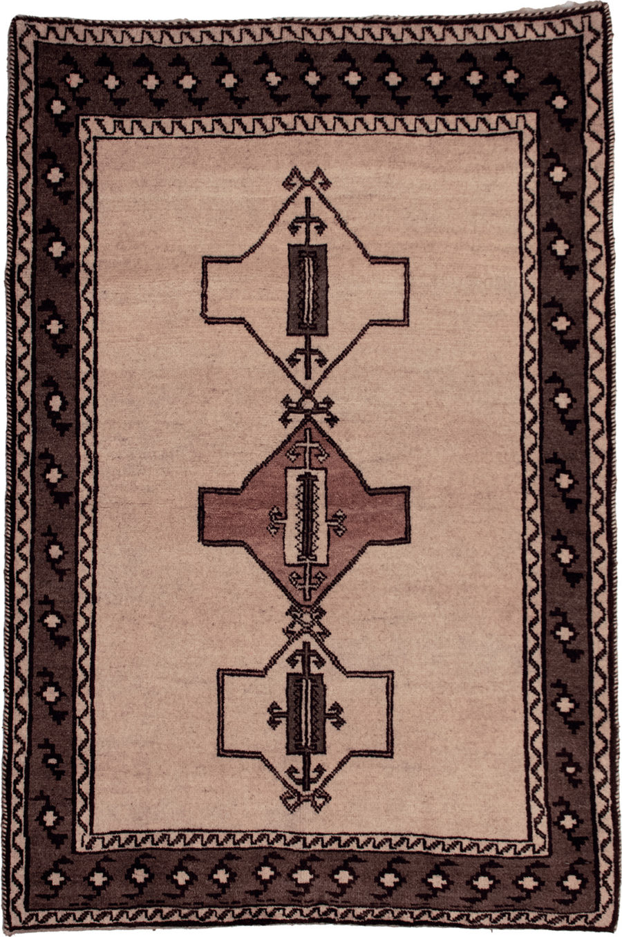 Undyed Beige Persian Gabbeh by Zahra Beygi