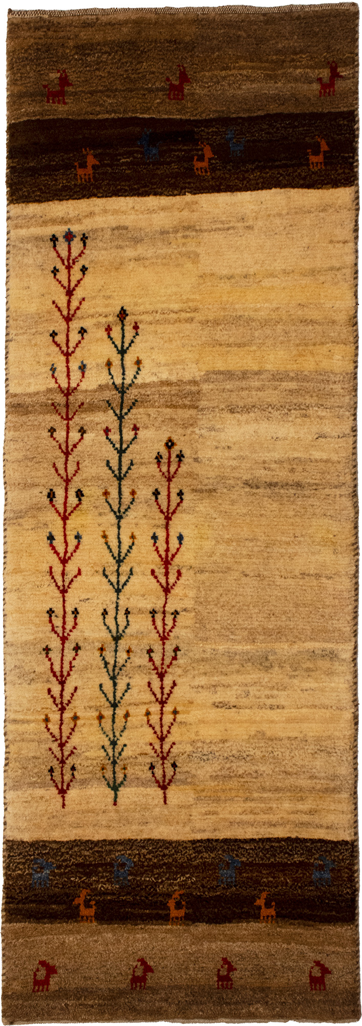 16 front new beige and brown wool runner rug