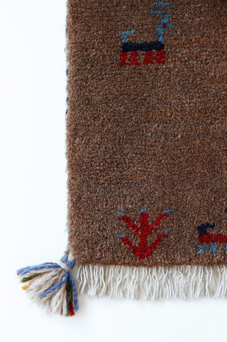 Brown Qashqai Gabbeh Carpet fringe