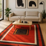 red gabbeh in modern interior