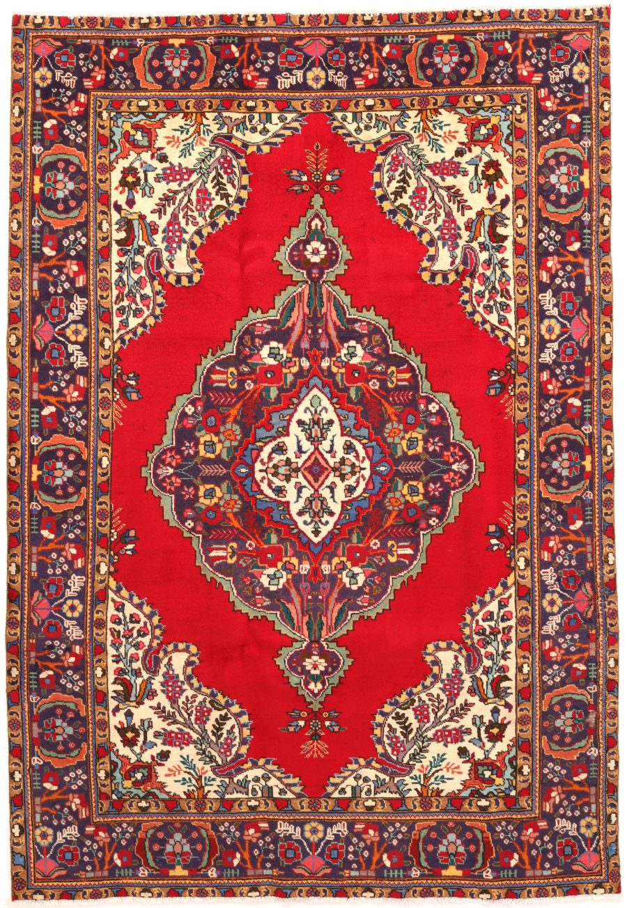 Hand-knotted Persian Mashad carpet