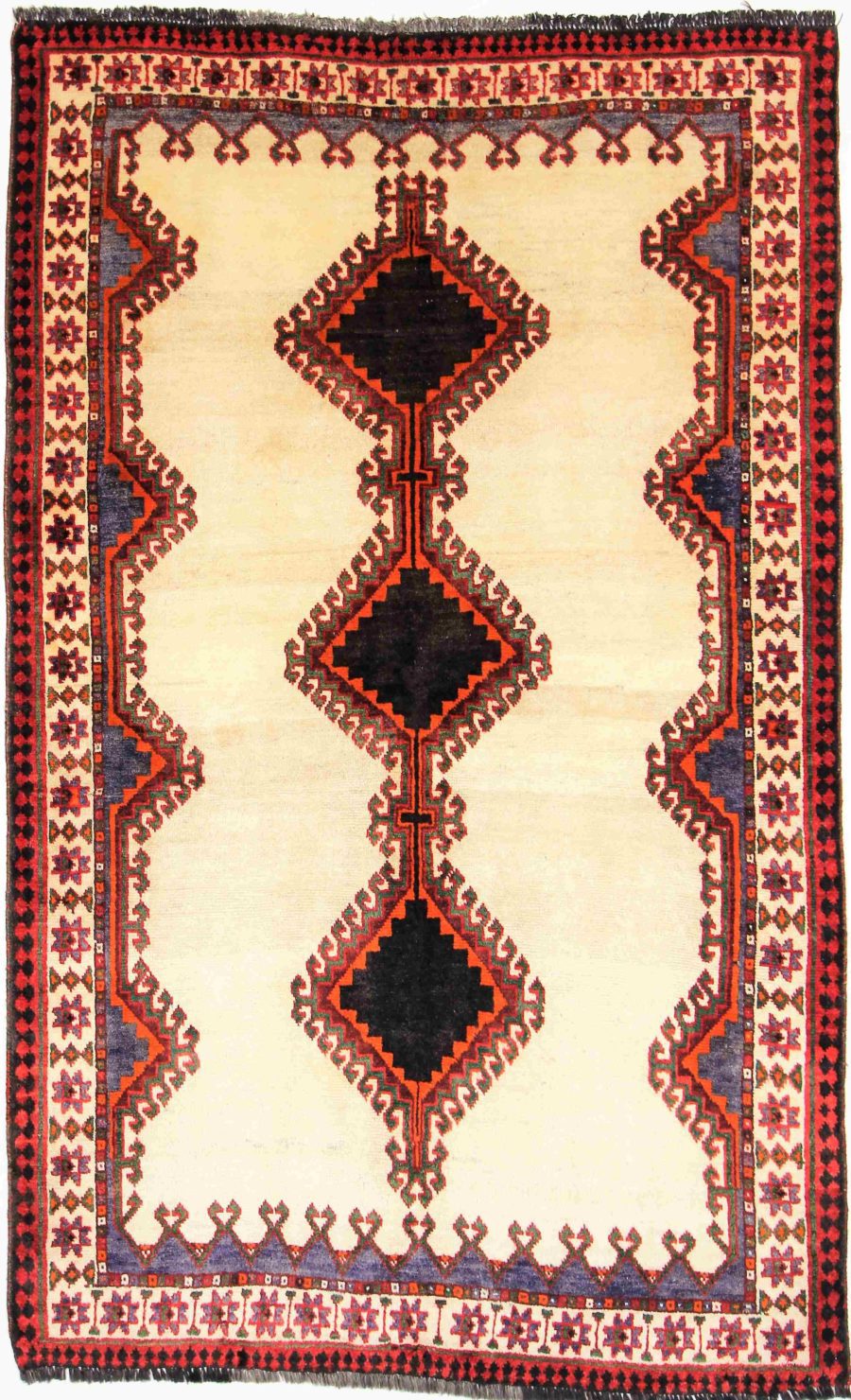 Hand-knotted Persian Qashqai carpet