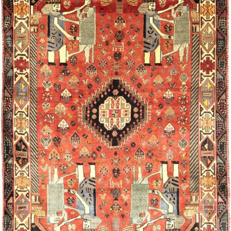 Tapis persan Qashqai noué à la main