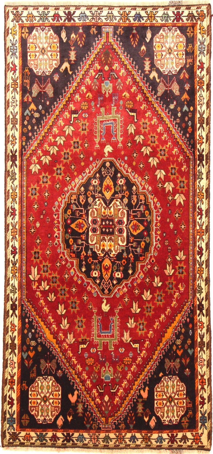Hand-knotted Persian Qashqai carpet