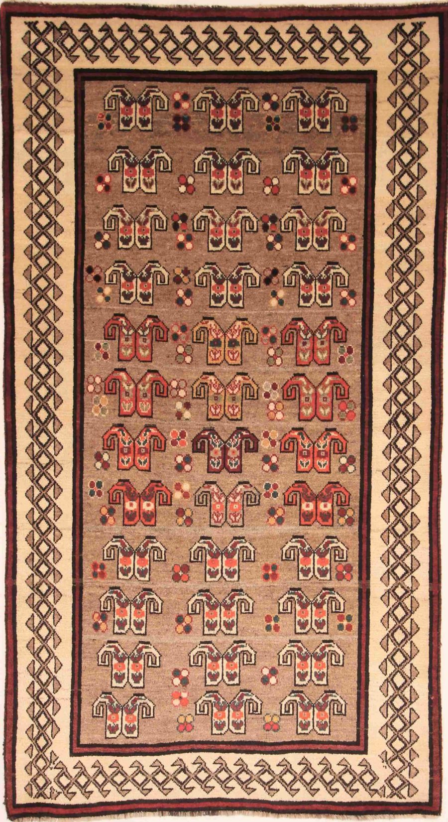 Tapis persan Qashqai noué à la main
