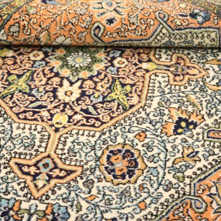 Hand-knotted Persian Qom carpet