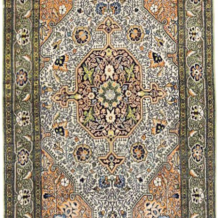 Hand-knotted Persian Qom carpet