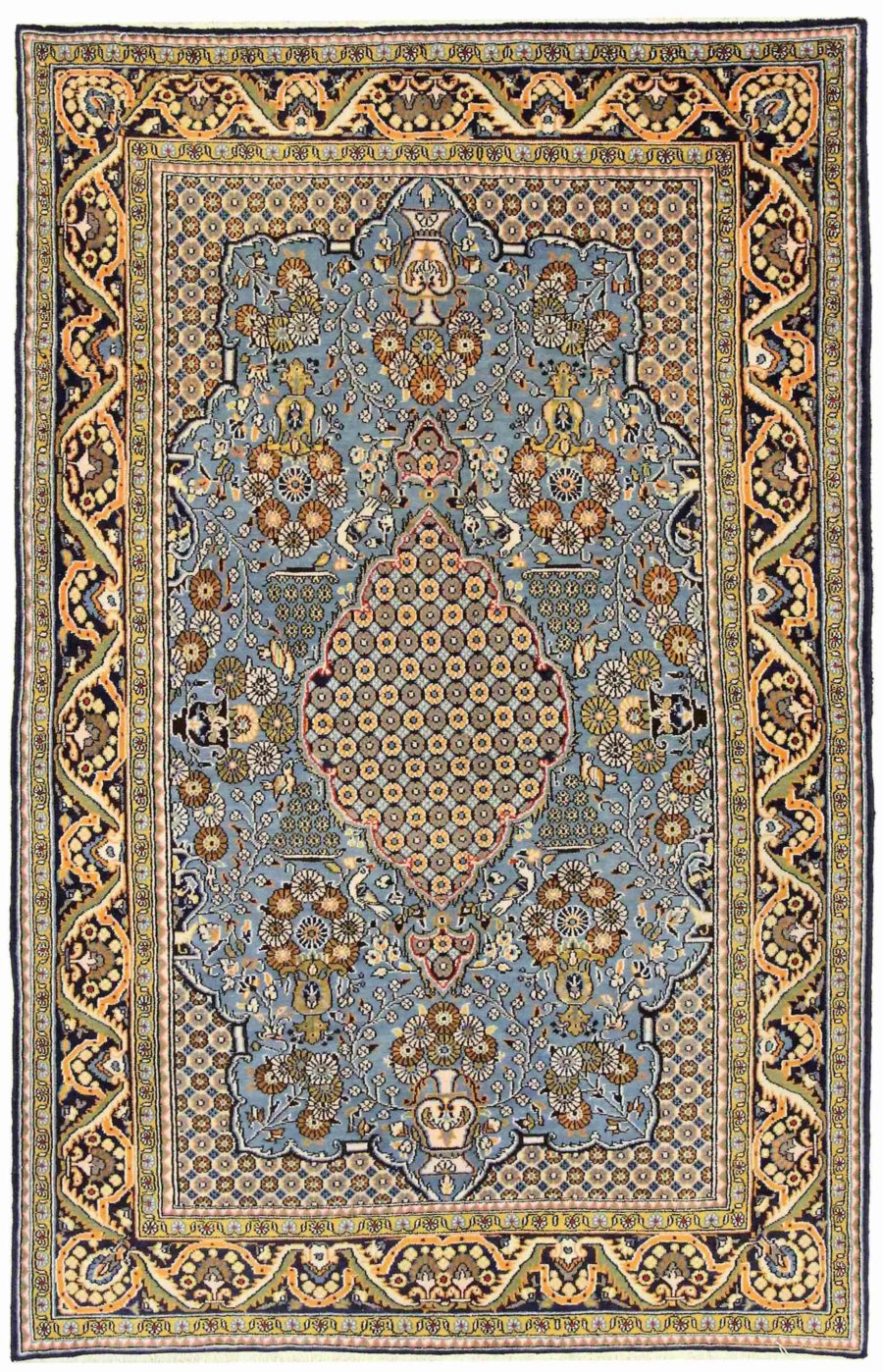Tapis persan Qom noué à la main