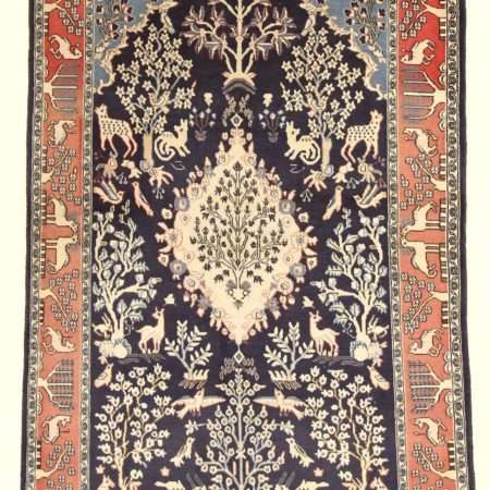 Hand-knotted Persian Qom carpet