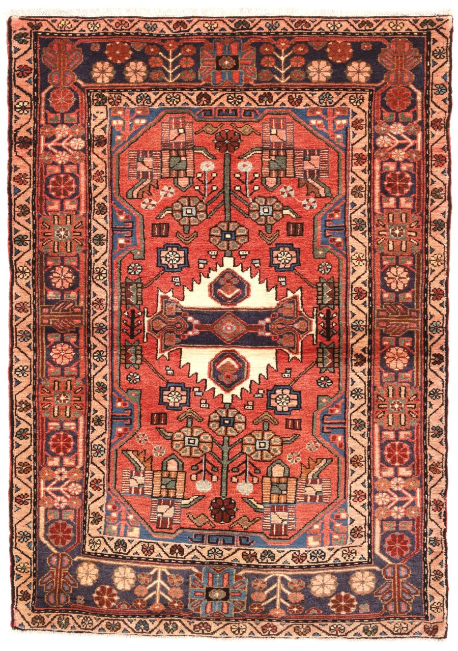 Hand-knotted Persian Saveh carpet