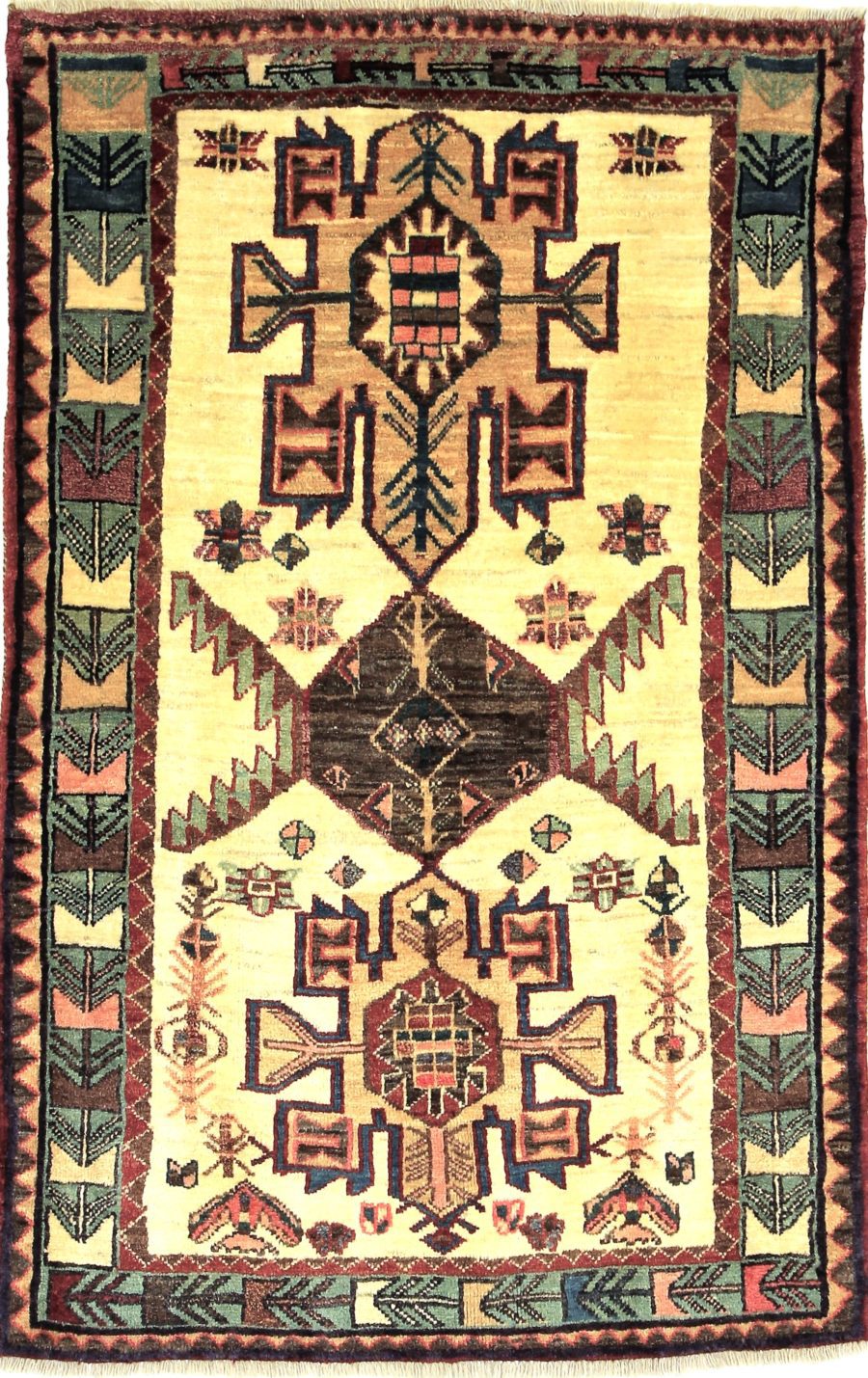 Tapis persan Shiraz noué à la main