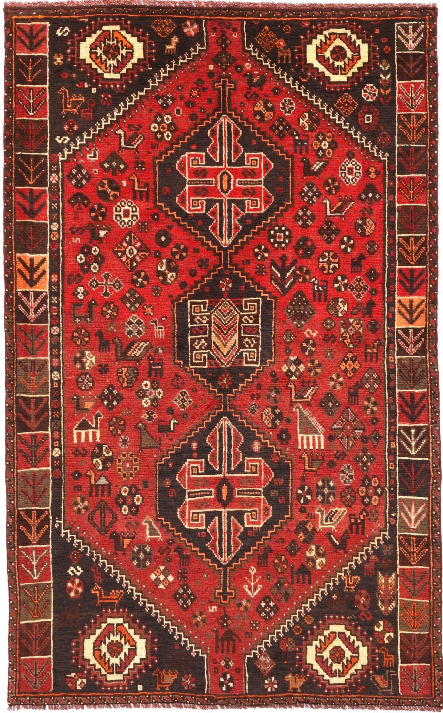 Tapis persan Shiraz noué à la main