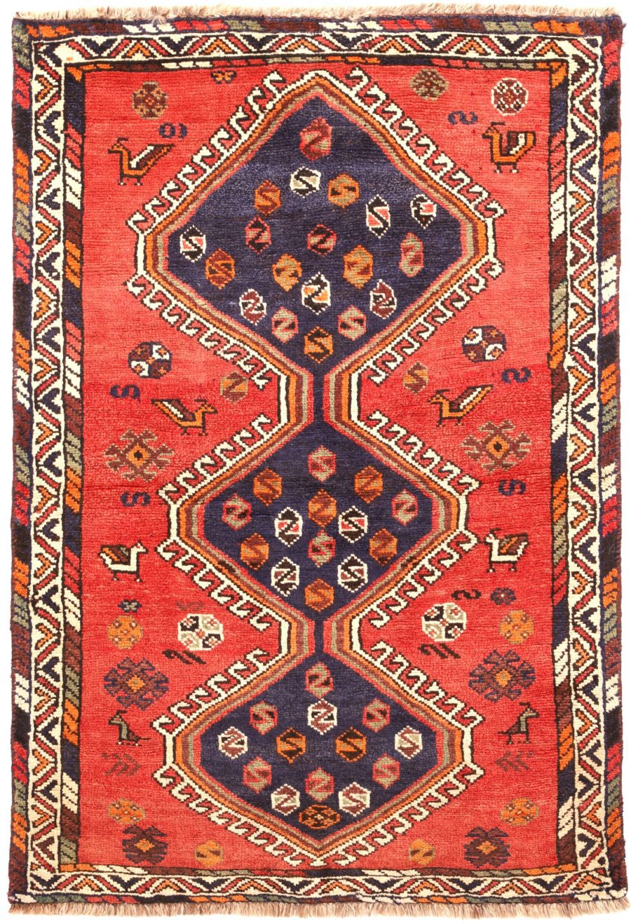 Hand-knotted Persian Shiraz carpet