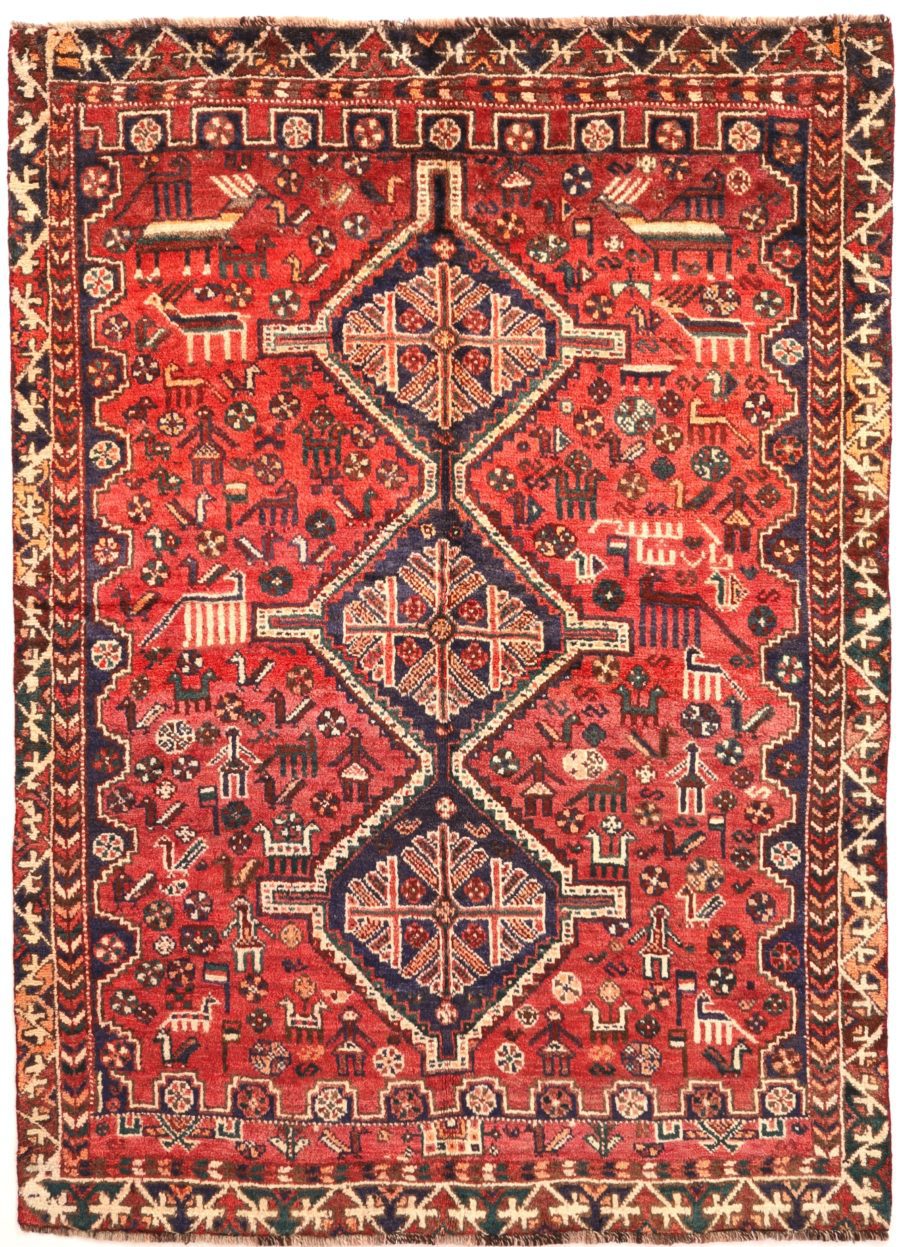 Hand-knotted Persian Shiraz carpet