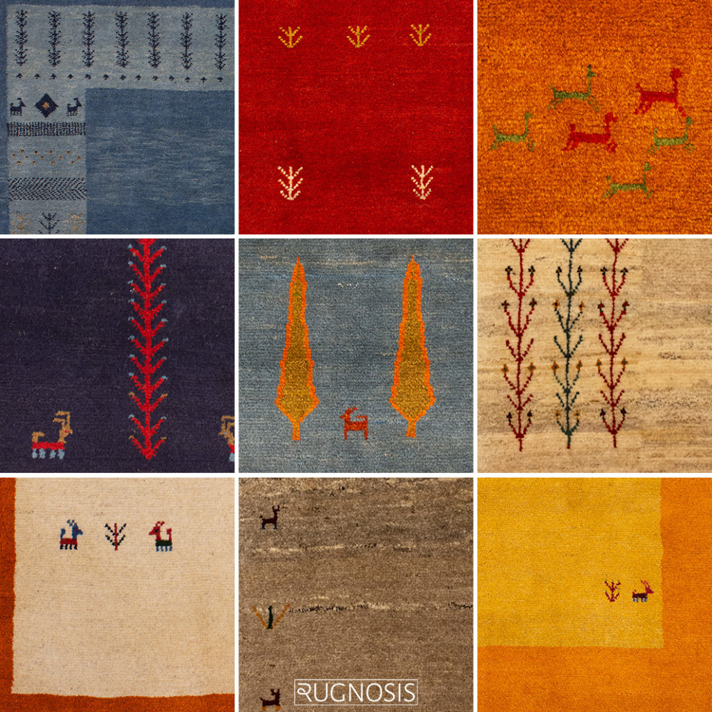 Gabbeh Motifs Animal and plant motifs in modern gabbehs rugs